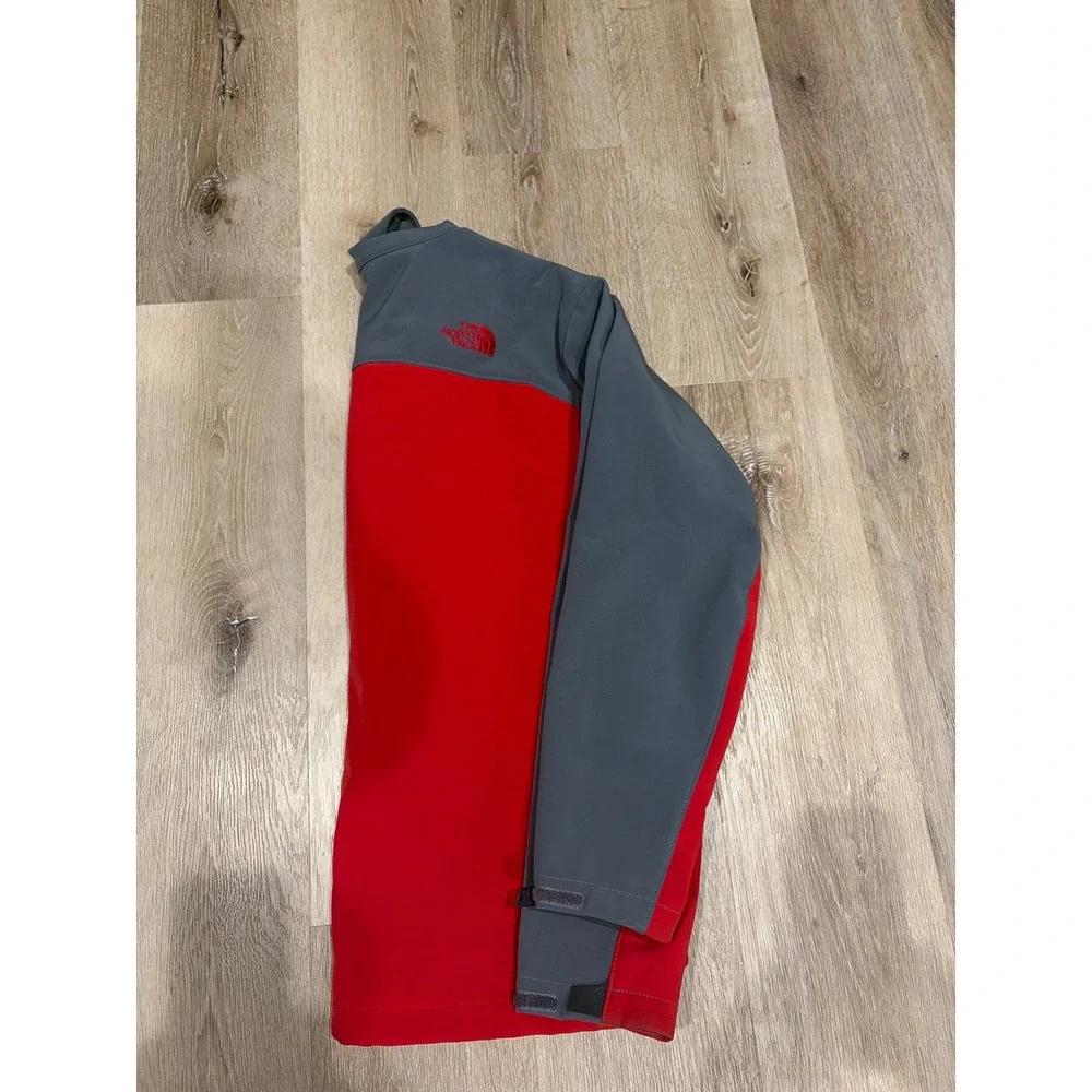 The North Face Mens Softshell Jacket Red Grey Large Full Zip